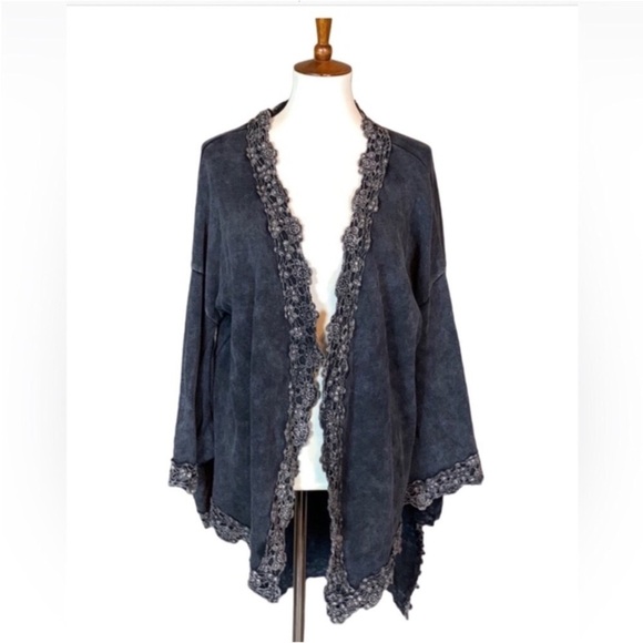 POL gray mineral wash open front kimono / duster Size Small - Picture 1 of 12